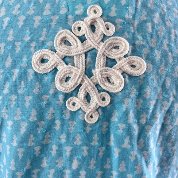 Gallabia Blue and White Long Sleeve Caftan Kaftan Medium - Picture 4 of 11